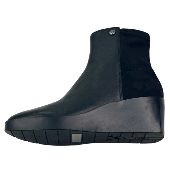 VIONIC Skylar Black Leather Wedge Ankle Boots Booties Womens Size 9 New $160 - Picture 7 of 12